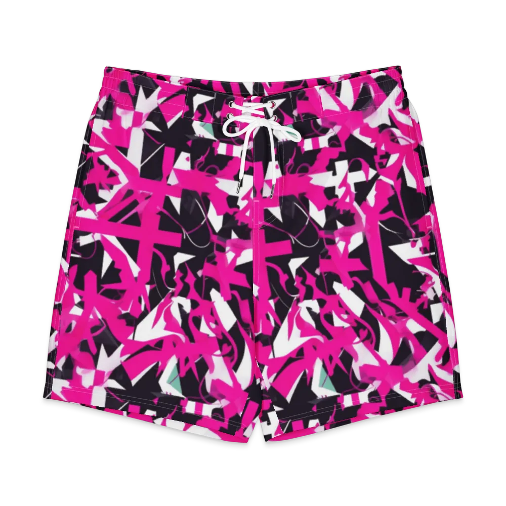 Hyperpop Geometry on Men's Board Shorts — Front