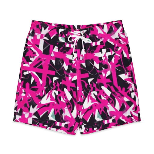 Hyperpop Geometry on a Men's Board Shorts