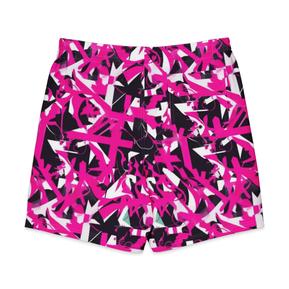 Hyperpop Geometry on Men's Board Shorts — Back