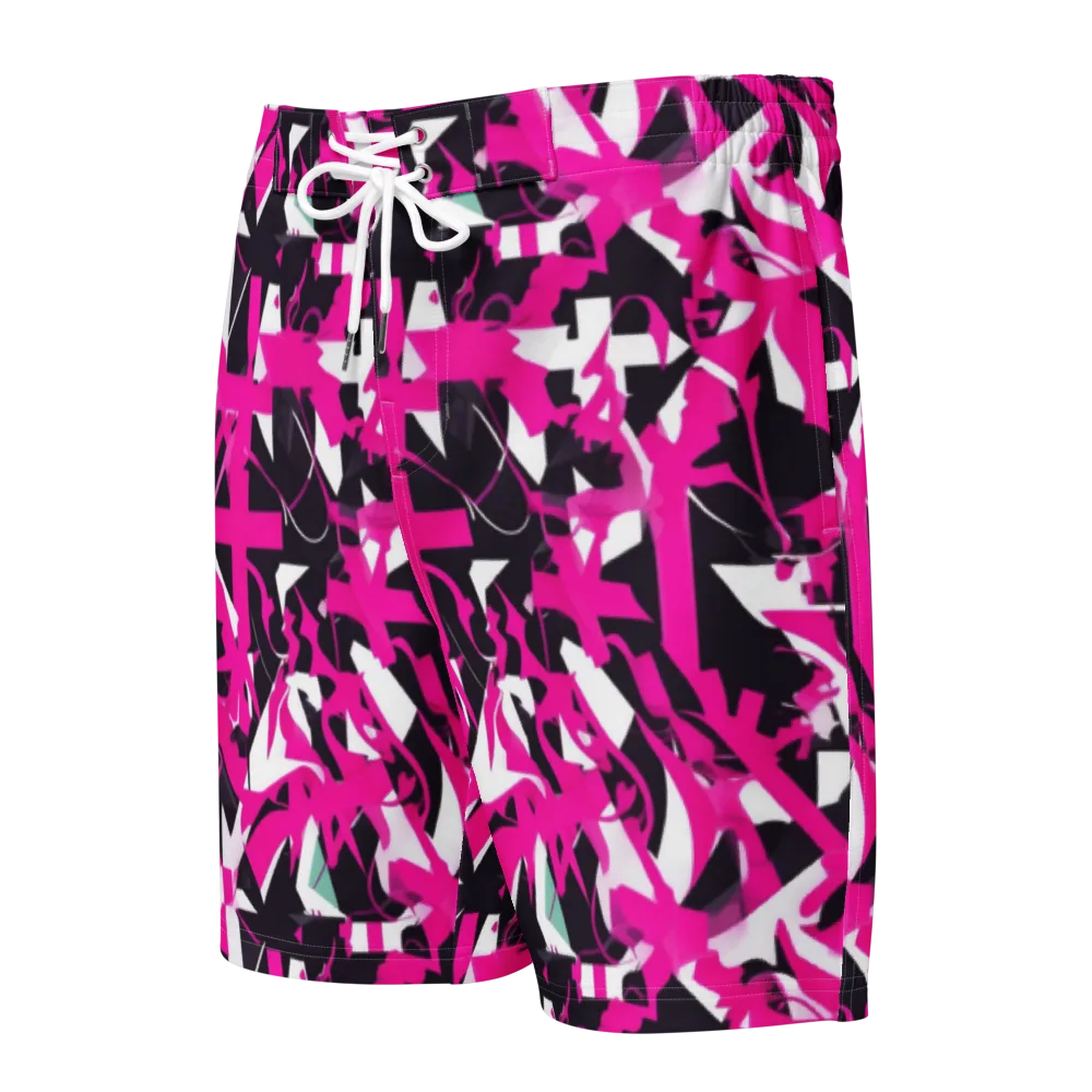 Hyperpop Geometry on Men's Board Shorts — Front