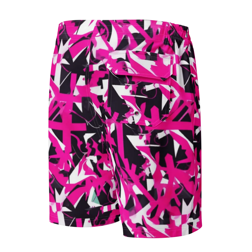 Hyperpop Geometry on Men's Board Shorts — Back