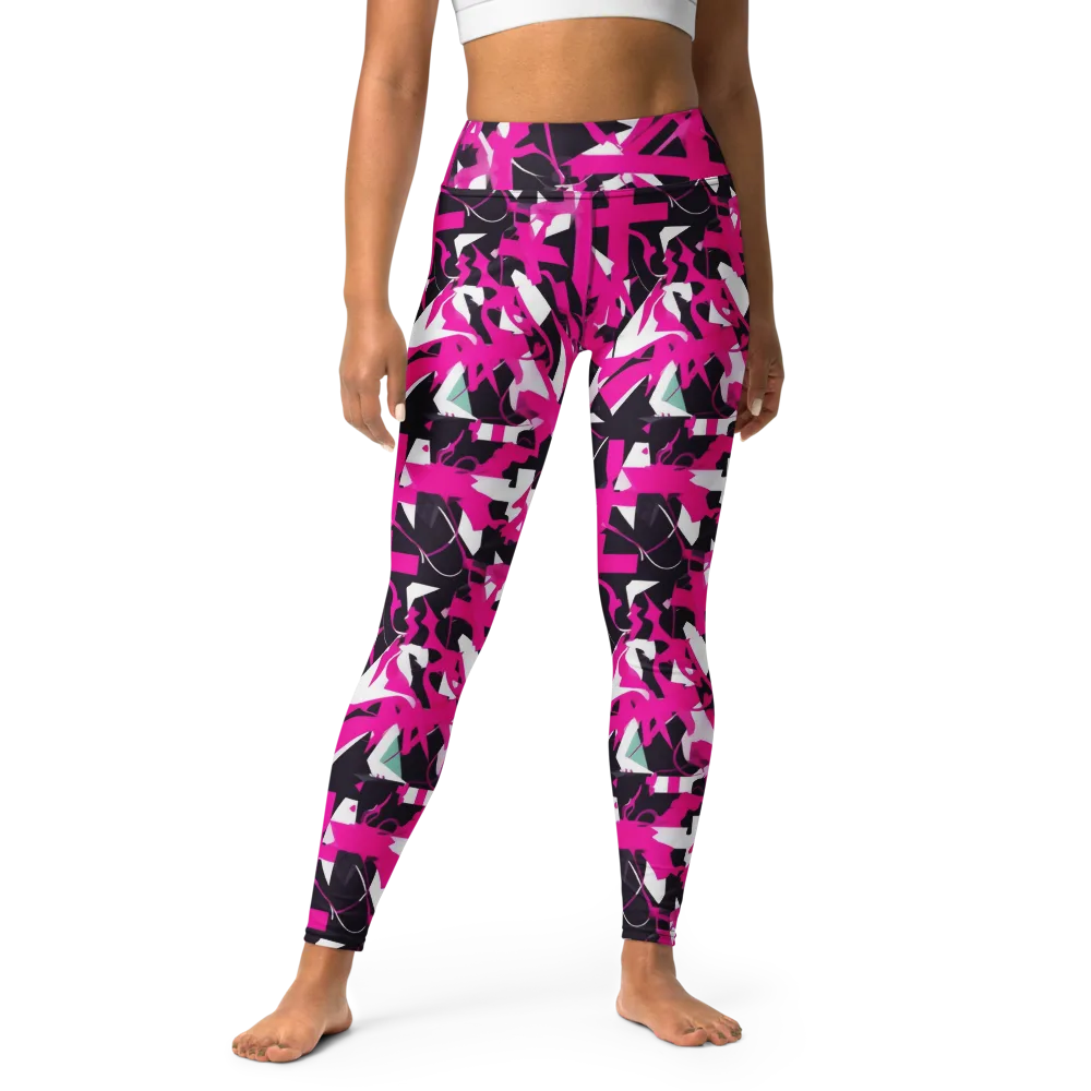 Hyperpop Geometry on Yoga Leggings — Front