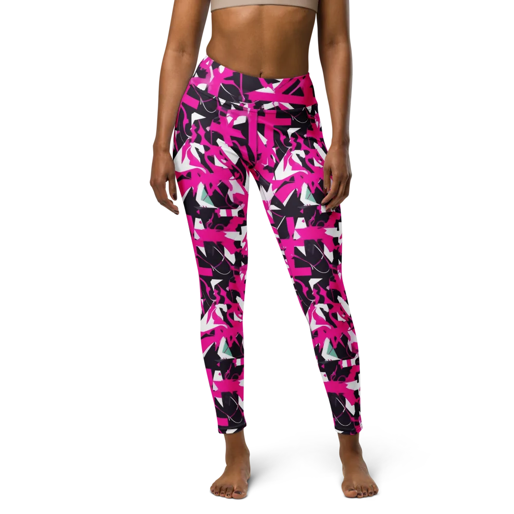 Hyperpop Geometry on Yoga Leggings — Front