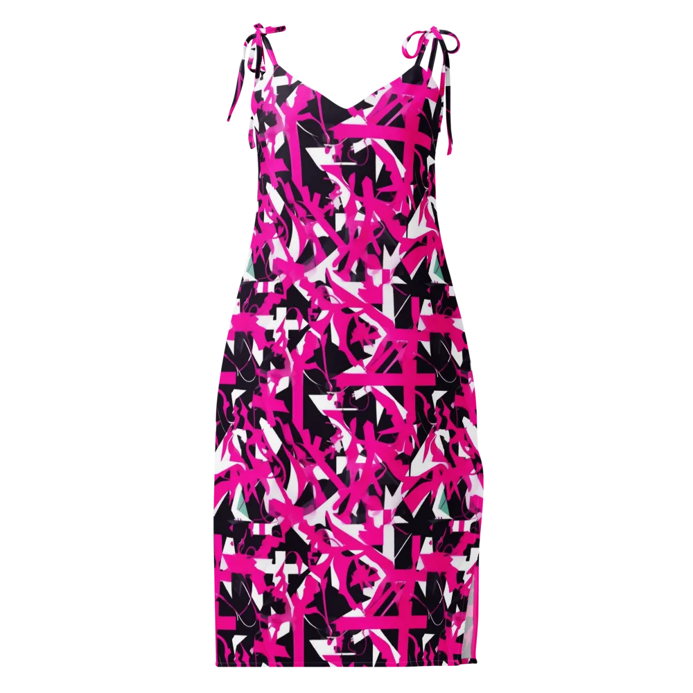 Hyperpop Geometry on Slip Dress — Front