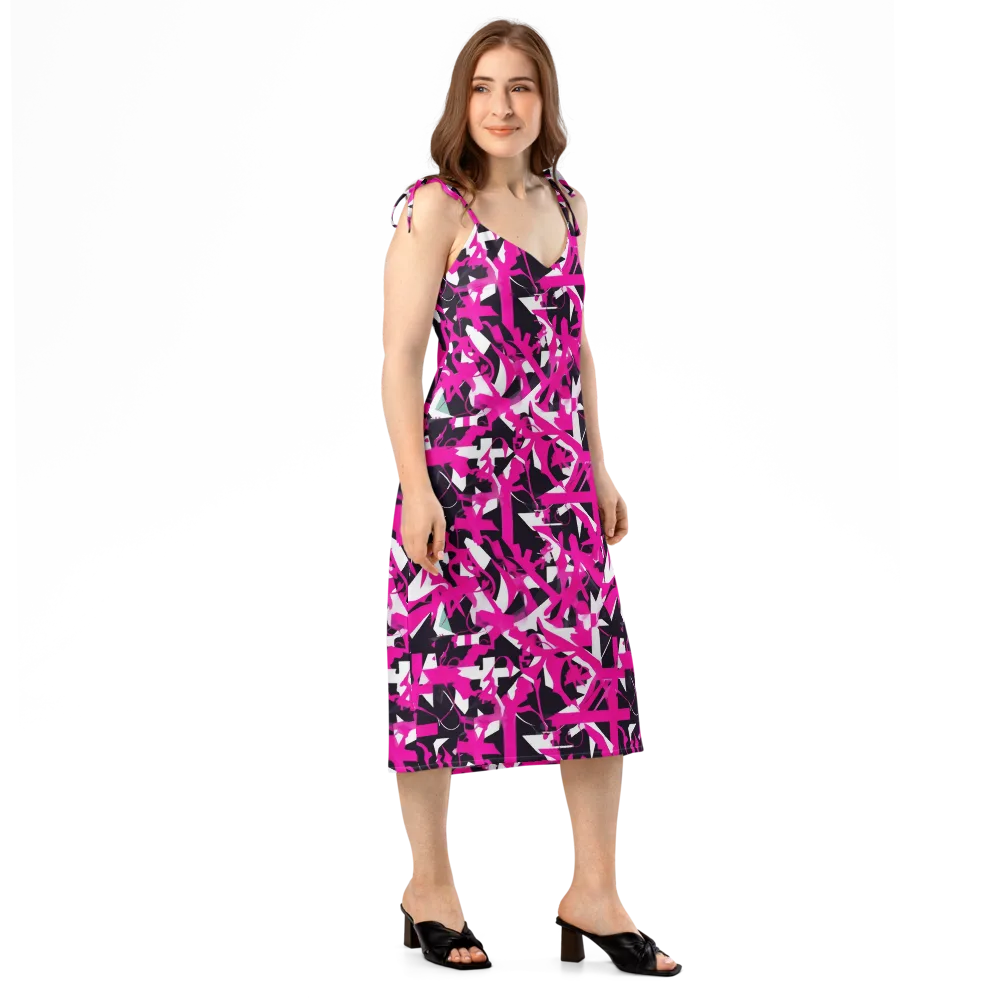Hyperpop Geometry on Slip Dress — Right Front