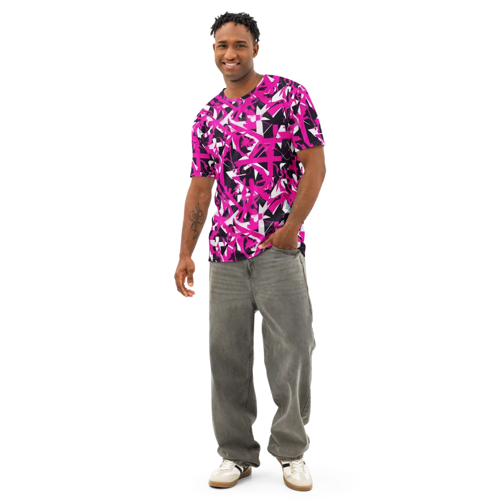 Hyperpop Geometry on Men's Cotton Crew Neck T-Shirt — Front