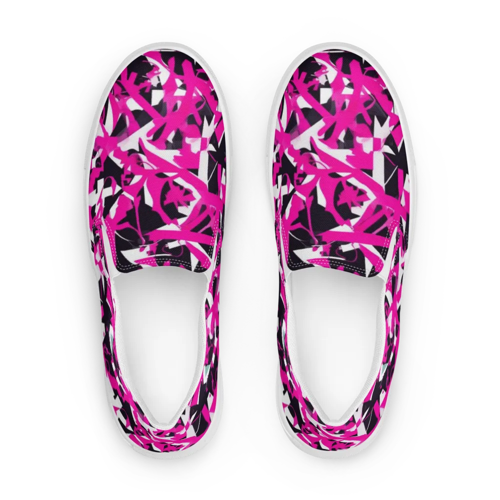 Hyperpop Geometry on Men's Slip-On Canvas Shoes — Front