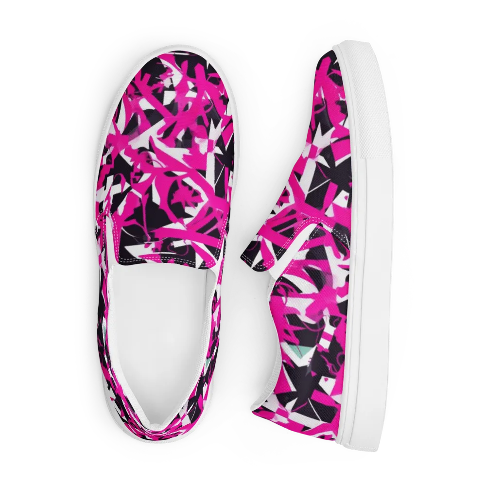 Hyperpop Geometry on Men's Slip-On Canvas Shoes — Front