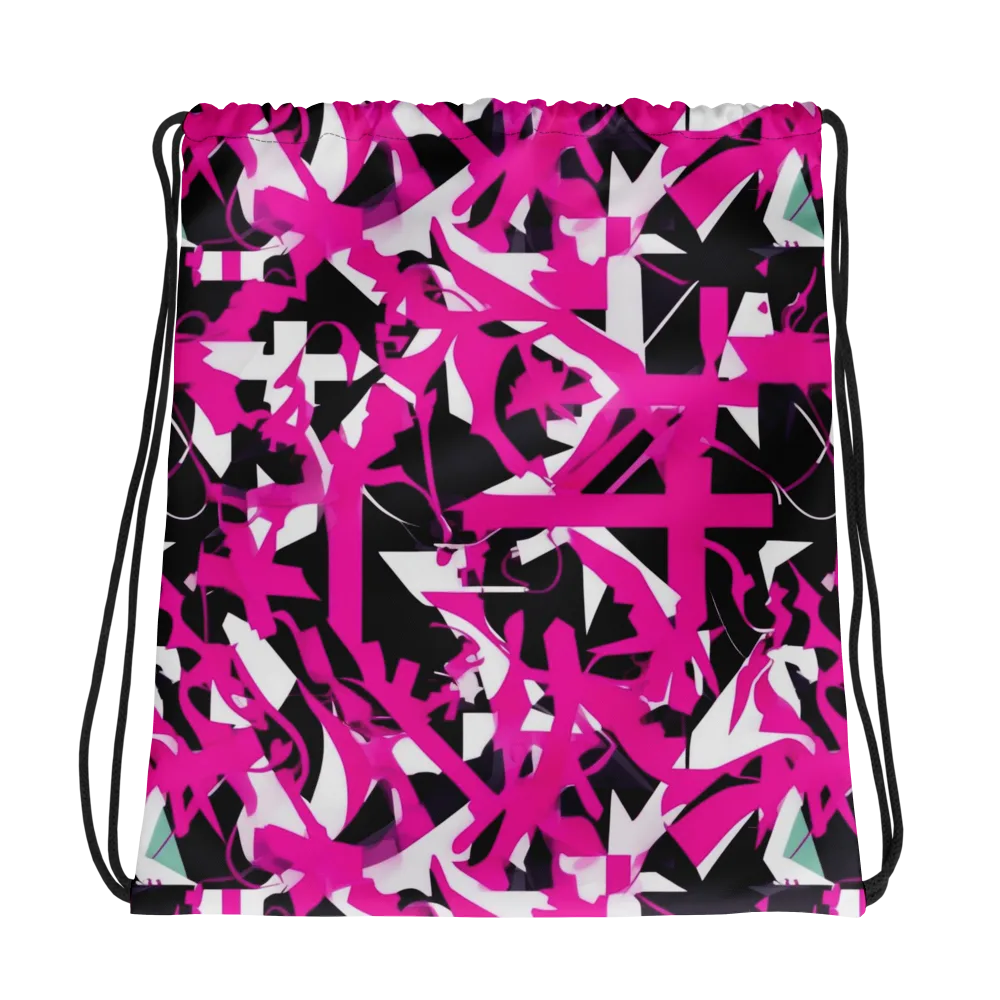 Hyperpop Geometry on Drawstring Bag — Photo