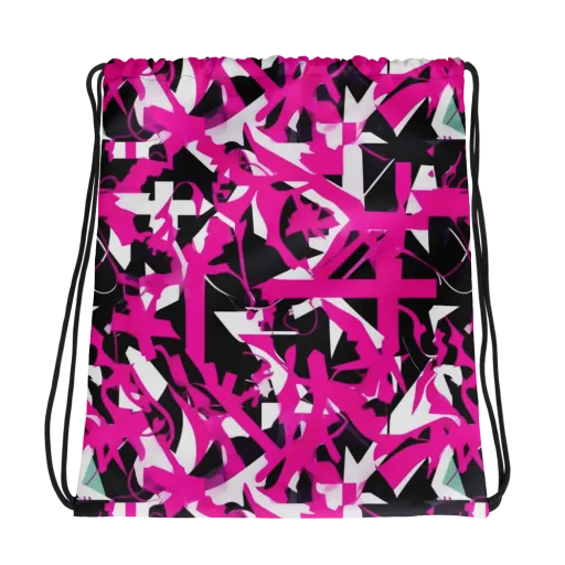 Hyperpop Geometry on a Drawstring Bag