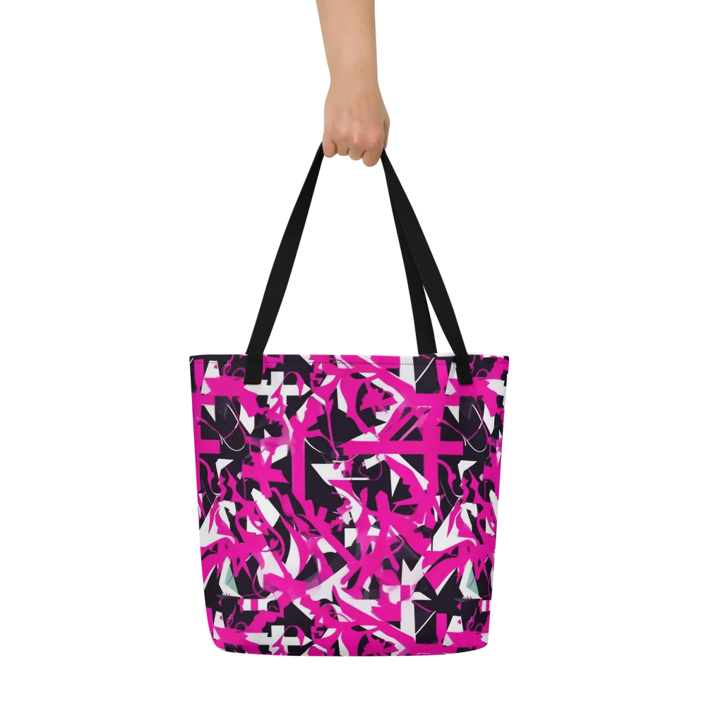 Hyperpop Geometry on Large Tote Bag W/ Pocket — Front