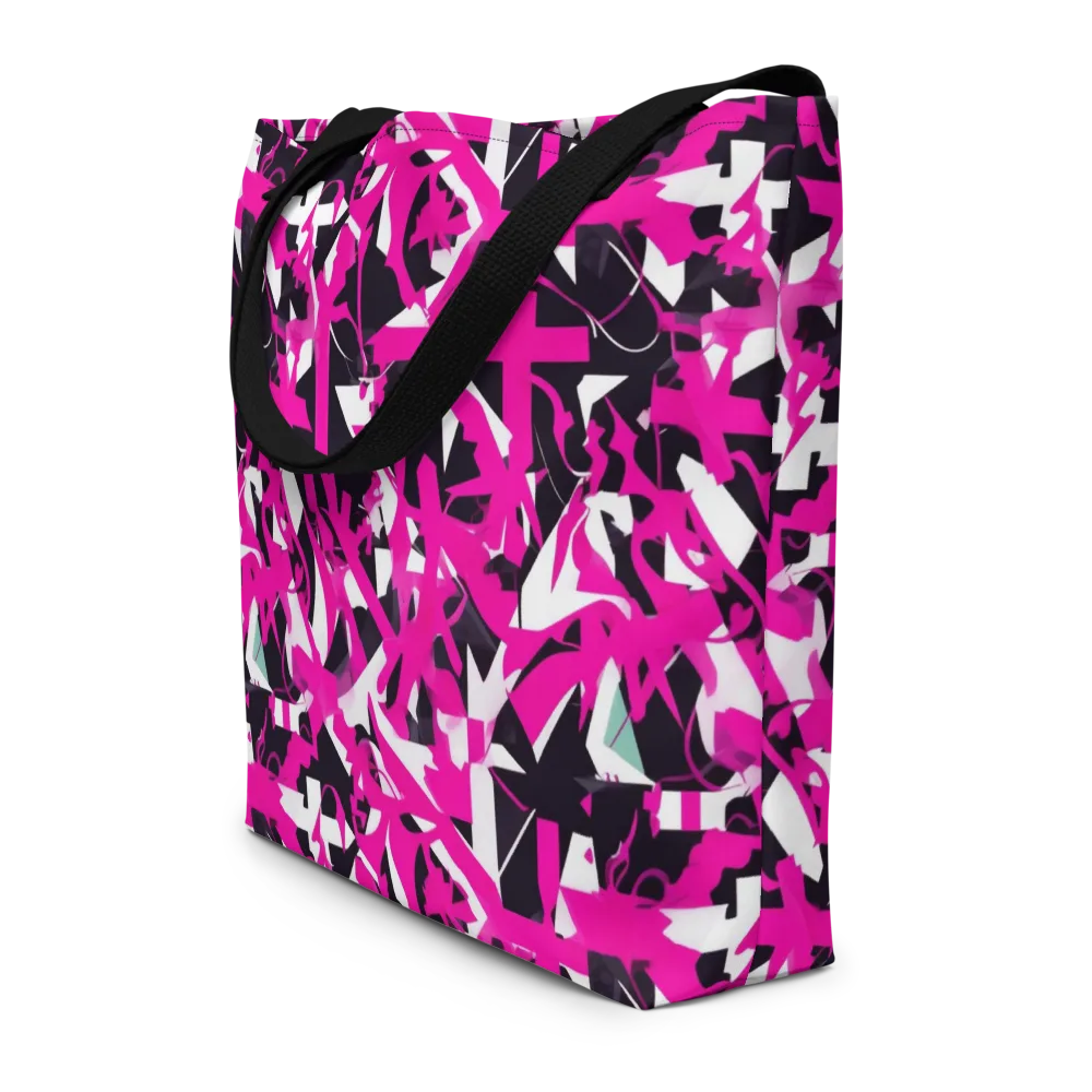 Hyperpop Geometry on Large Tote Bag W/ Pocket — Front