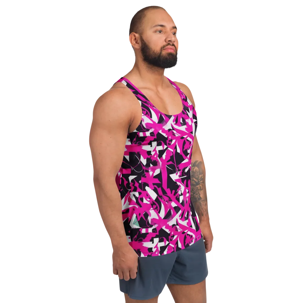 Hyperpop Geometry on Men's Tank Top — Right Front