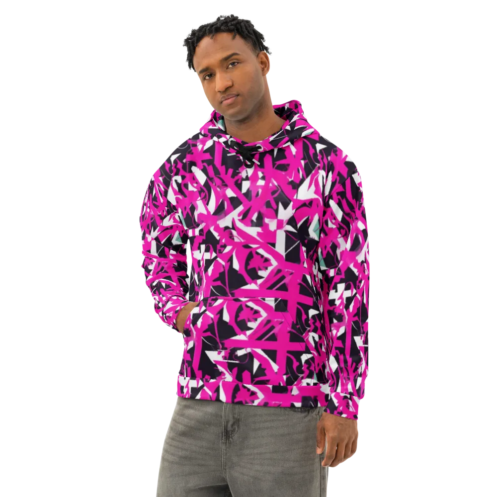 Hyperpop Geometry on Cotton Hoodie — Left Front