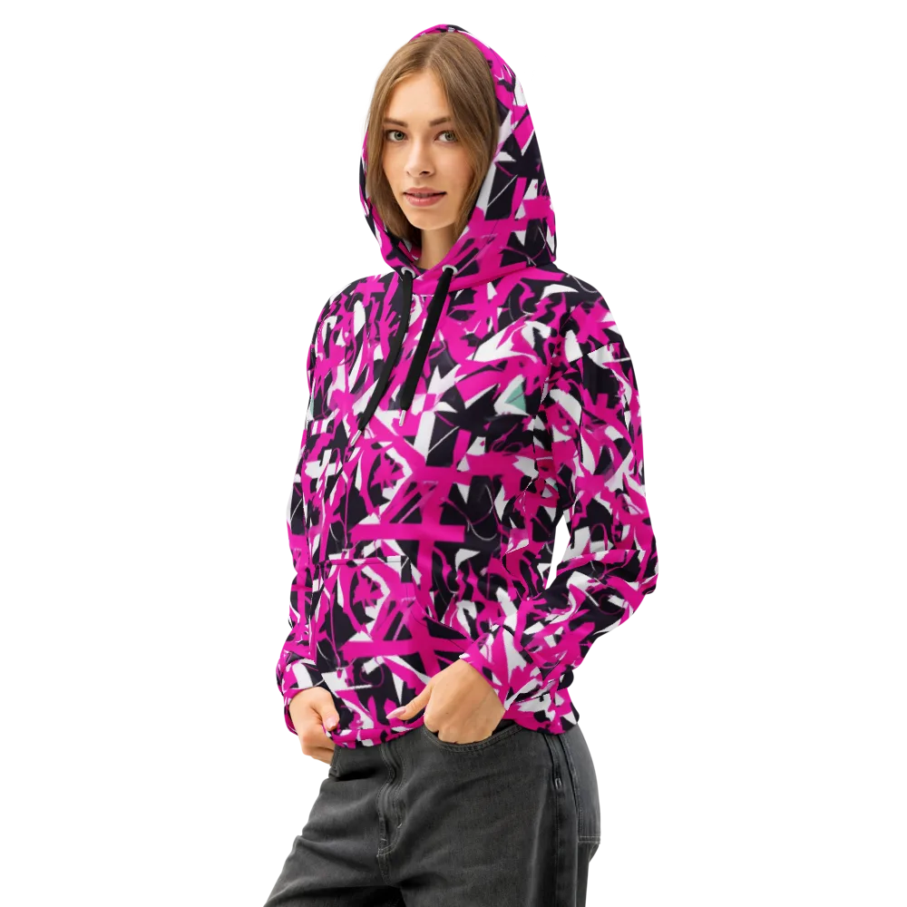 Hyperpop Geometry on Cotton Hoodie — Left Front
