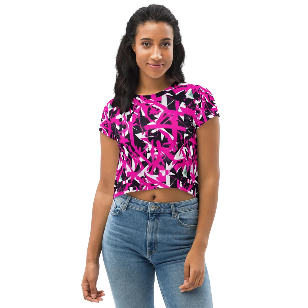 Hyperpop Geometry on Crop Tee — Front