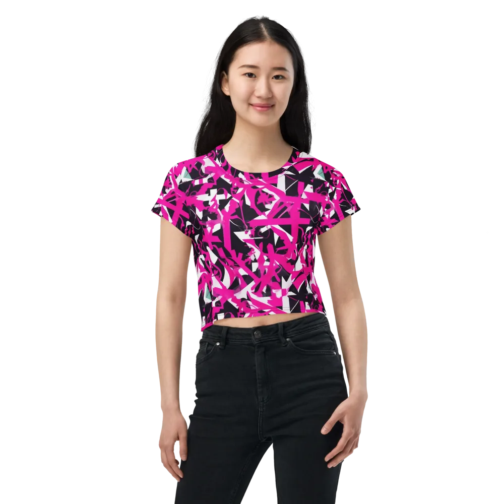 Hyperpop Geometry on Crop Tee — Front