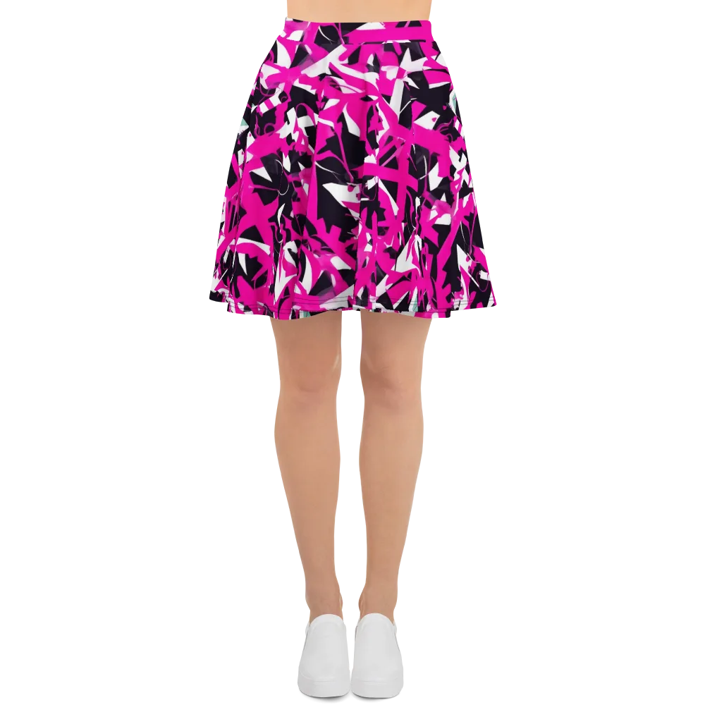Hyperpop Geometry on Skater Skirt — Front