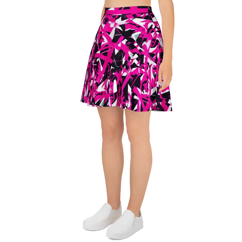 Hyperpop Geometry on Skater Skirt — Left