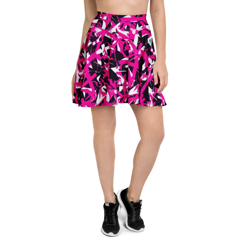 Hyperpop Geometry on Skater Skirt — Front