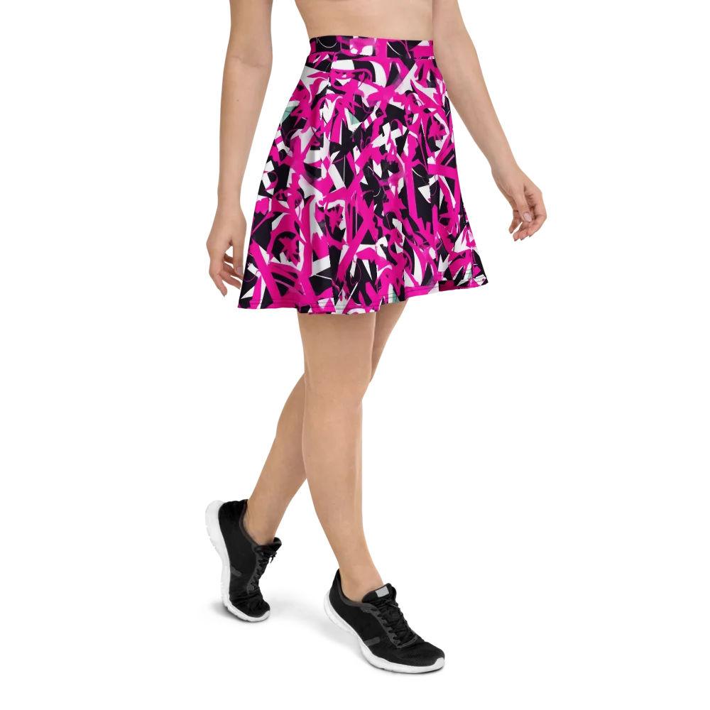 Hyperpop Geometry on Skater Skirt — Right