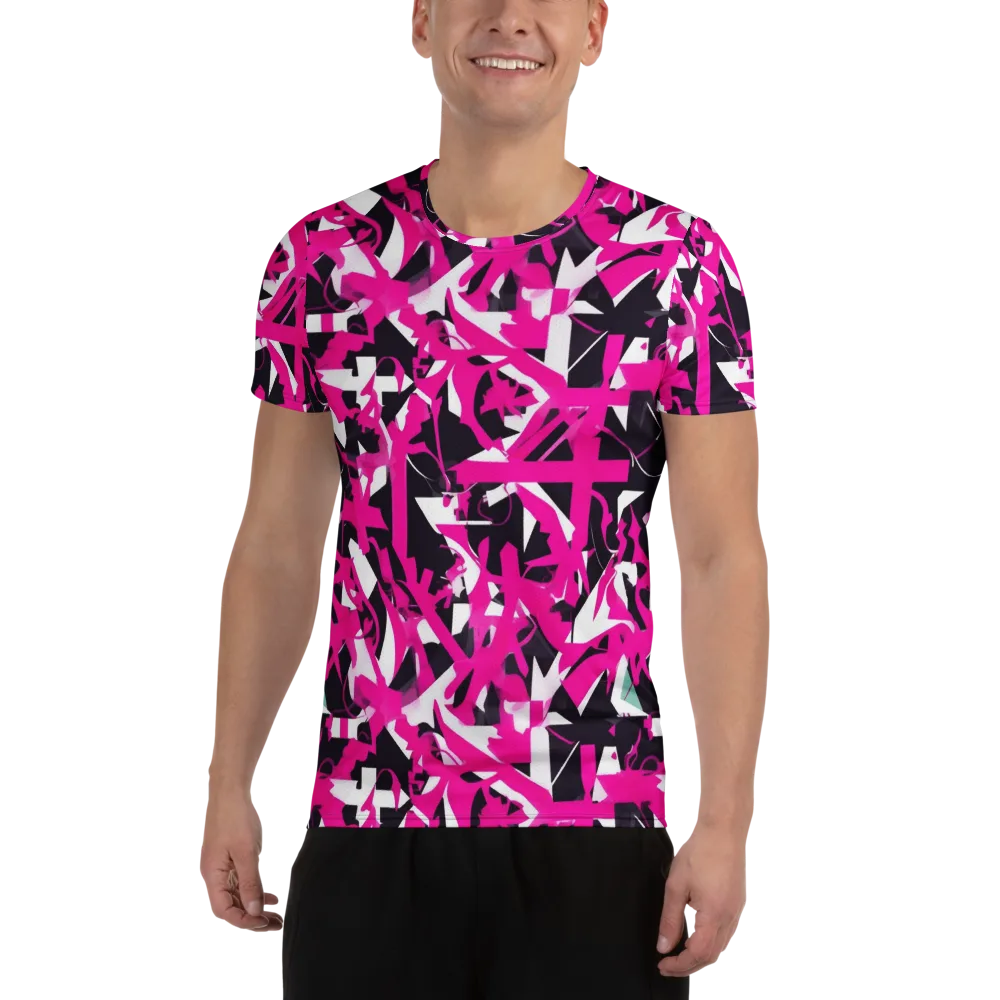 Hyperpop Geometry on Men's Athletic T-Shirt — Front
