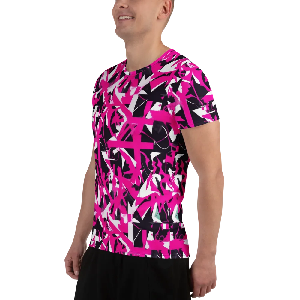 Hyperpop Geometry on Men's Athletic T-Shirt — Left