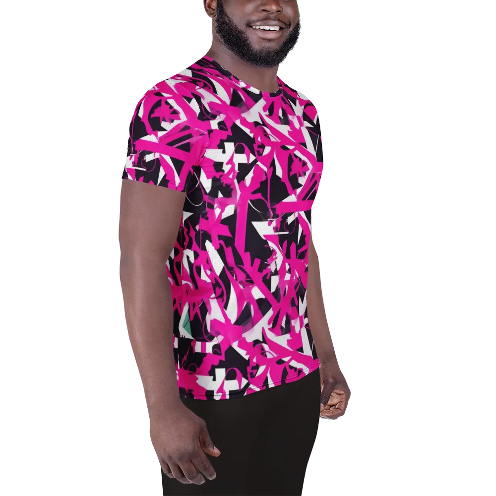 Hyperpop Geometry on Men's Athletic T-Shirt — Right