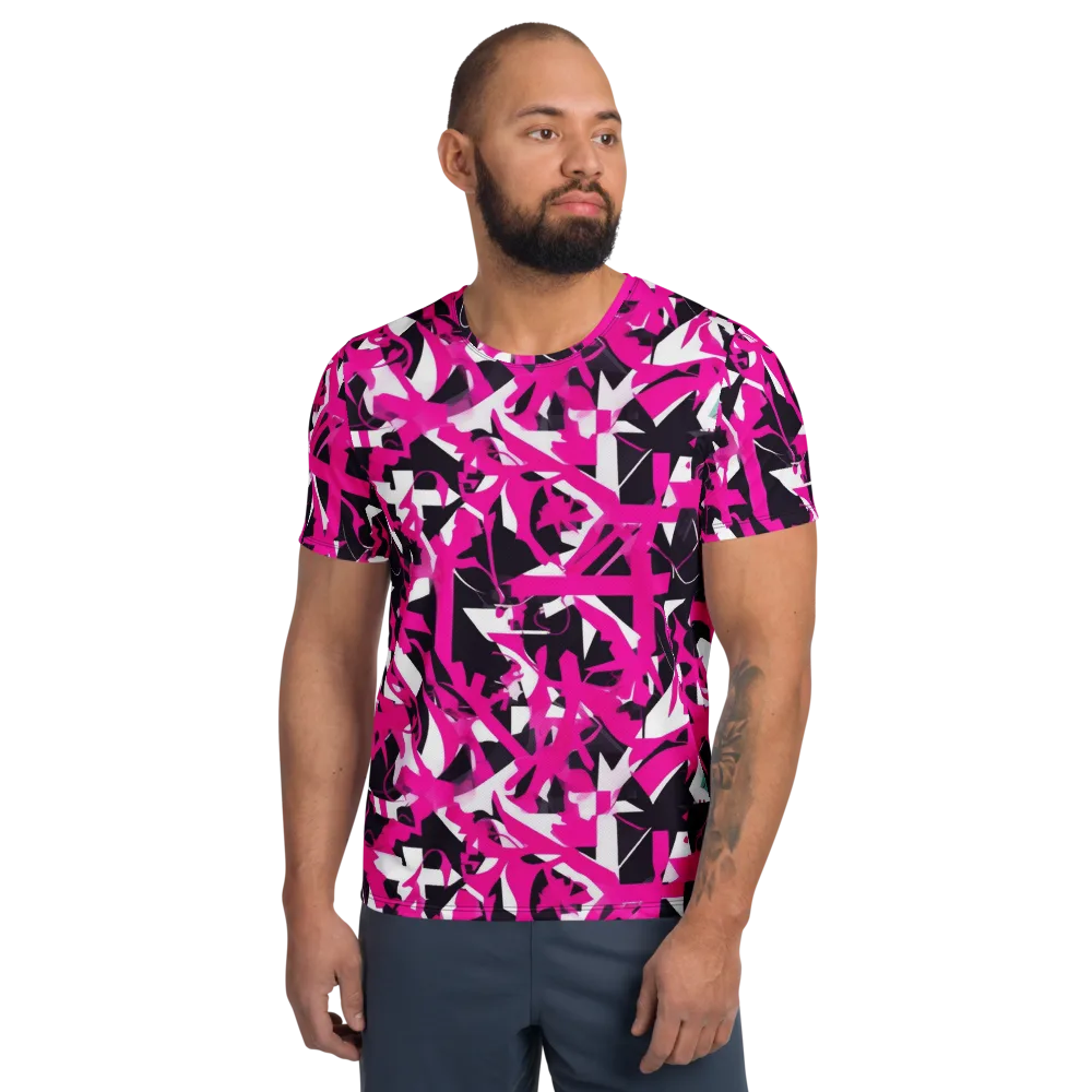 Hyperpop Geometry on Men's Athletic T-Shirt — Front