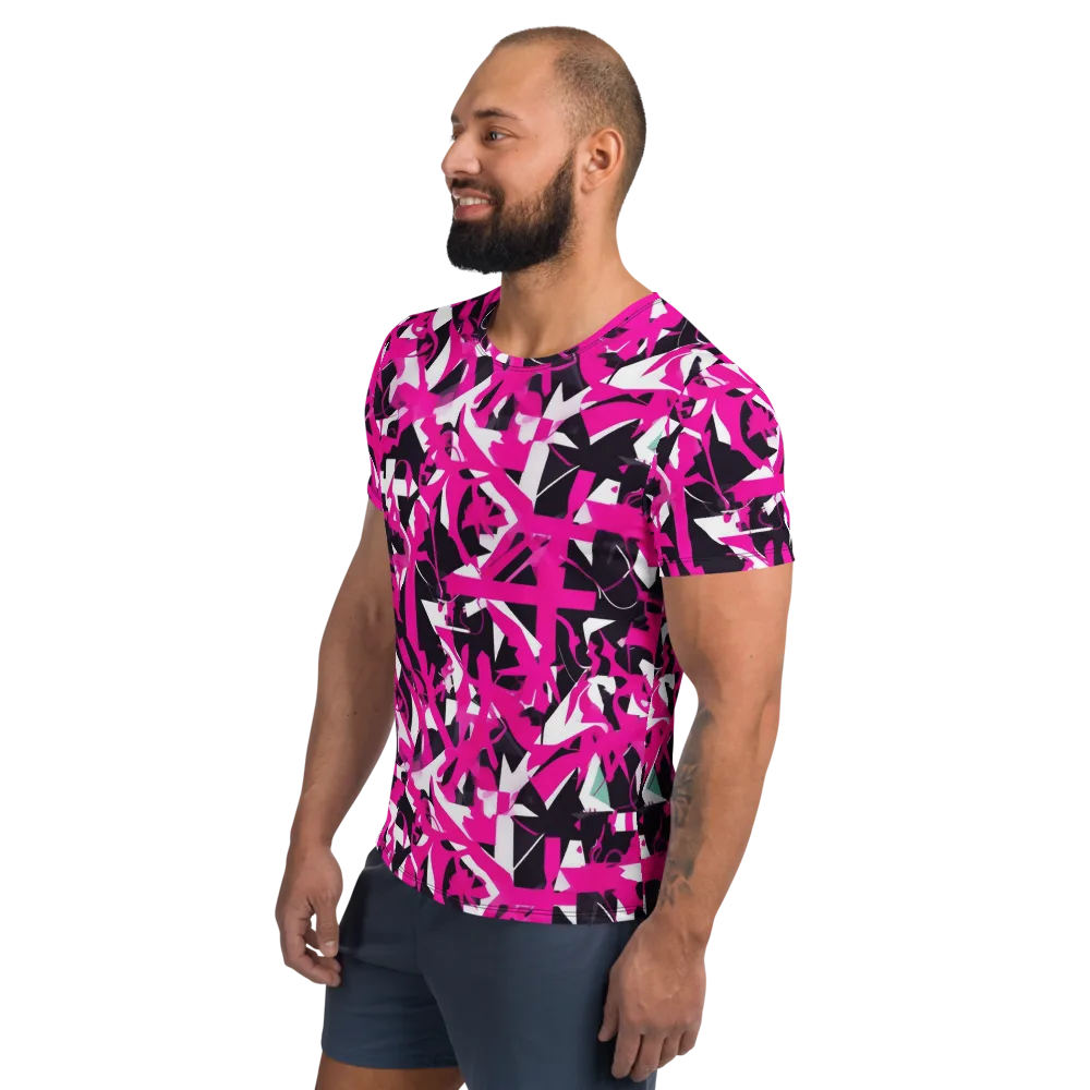 Hyperpop Geometry on Men's Athletic T-Shirt — Left