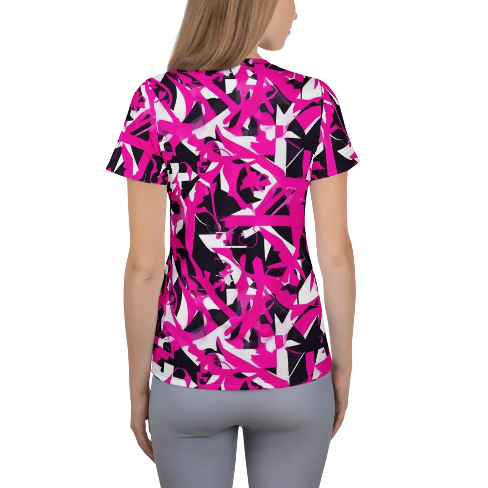 Hyperpop Geometry on Women's Athletic T-Shirt — Back