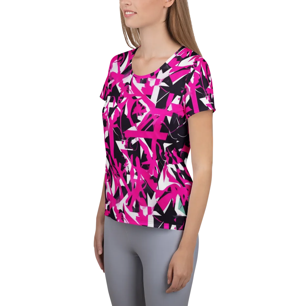 Hyperpop Geometry on Women's Athletic T-Shirt — Left