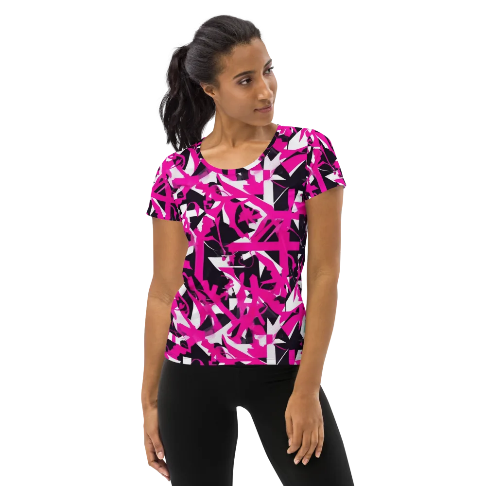 Hyperpop Geometry on Women's Athletic T-Shirt — Front