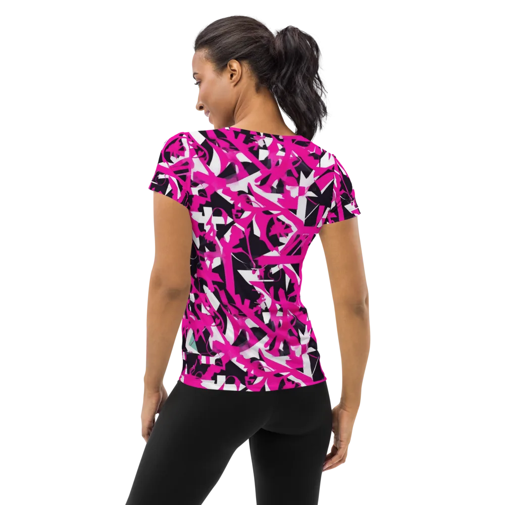 Hyperpop Geometry on Women's Athletic T-Shirt — Back