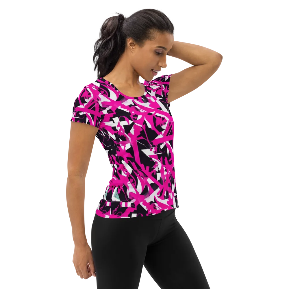 Hyperpop Geometry on Women's Athletic T-Shirt — Right