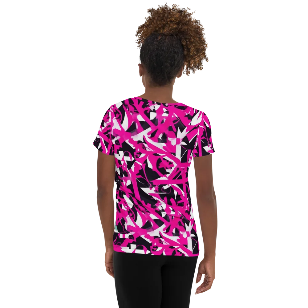 Hyperpop Geometry on Women's Athletic T-Shirt — Back