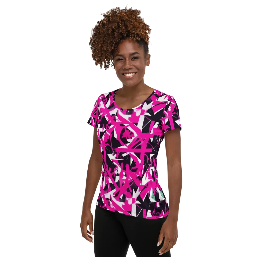 Hyperpop Geometry on Women's Athletic T-Shirt — Left