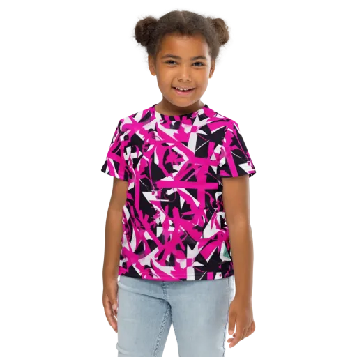 Hyperpop Geometry on a Kids Crew Neck T-Shirt
