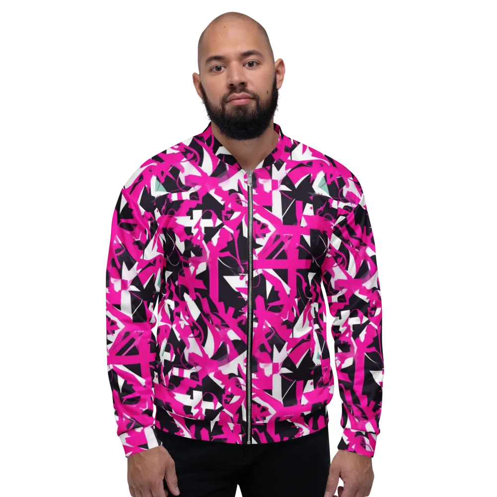 Hyperpop Geometry on Bomber Jacket — Front