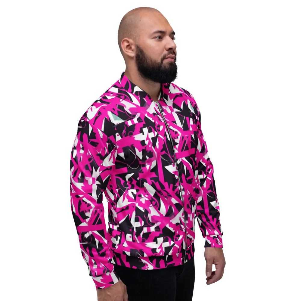 Hyperpop Geometry on Bomber Jacket — Right