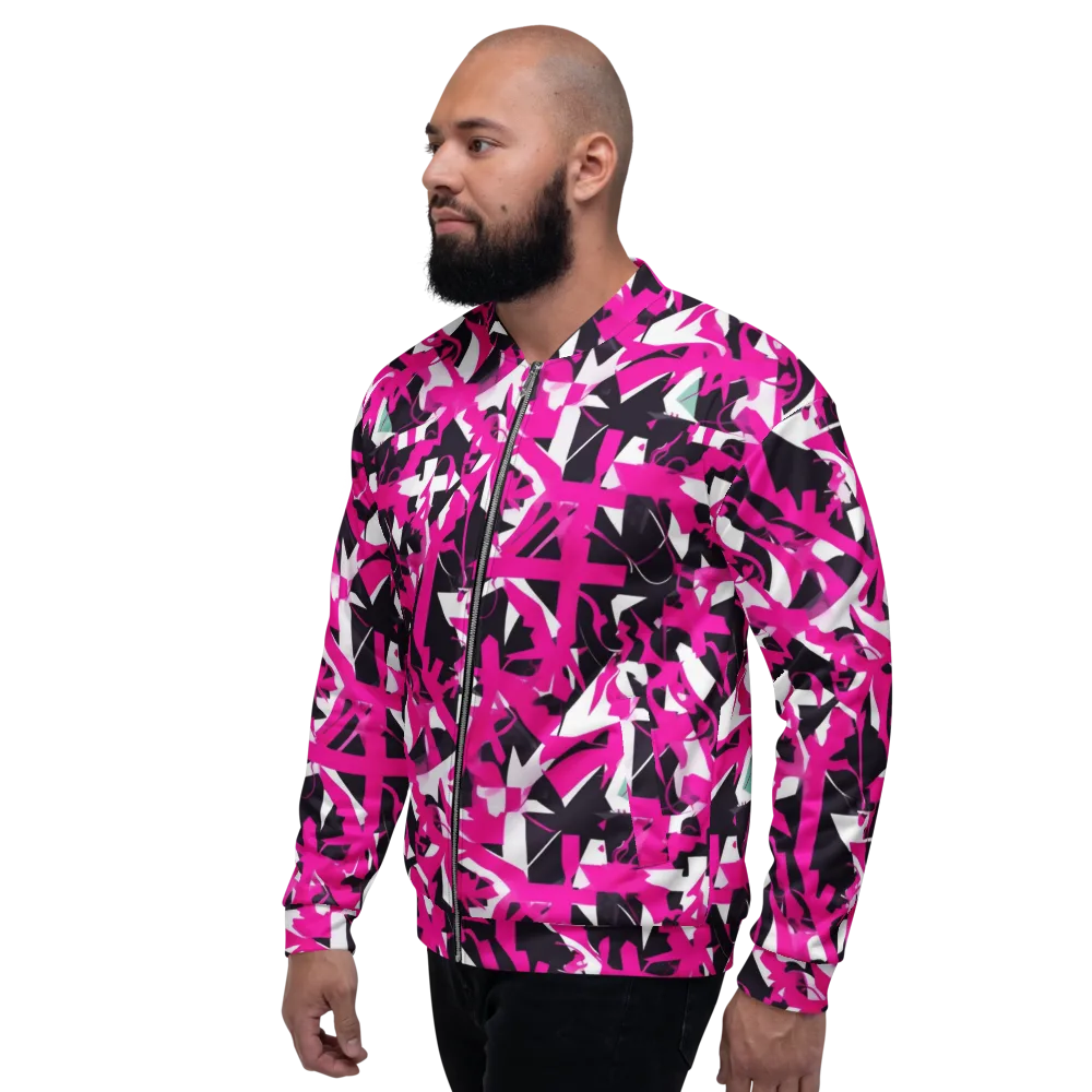 Hyperpop Geometry on Bomber Jacket — Left