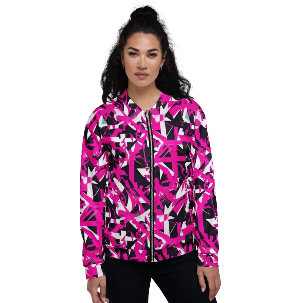 Hyperpop Geometry on Bomber Jacket — Front
