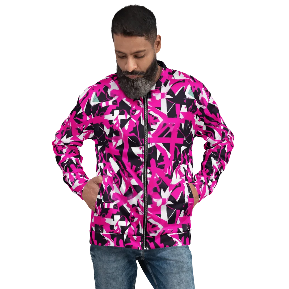 Hyperpop Geometry on Bomber Jacket — Front