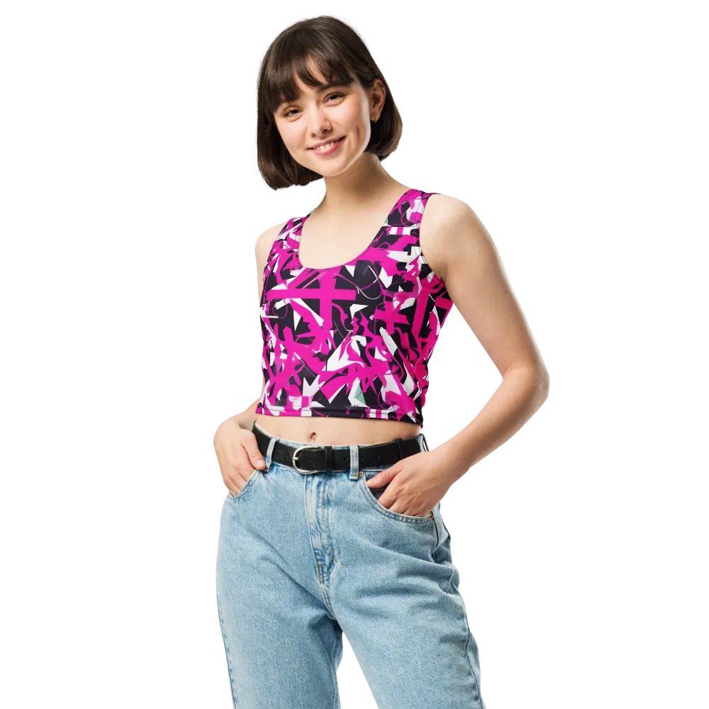 Hyperpop Geometry on Crop Top — Front
