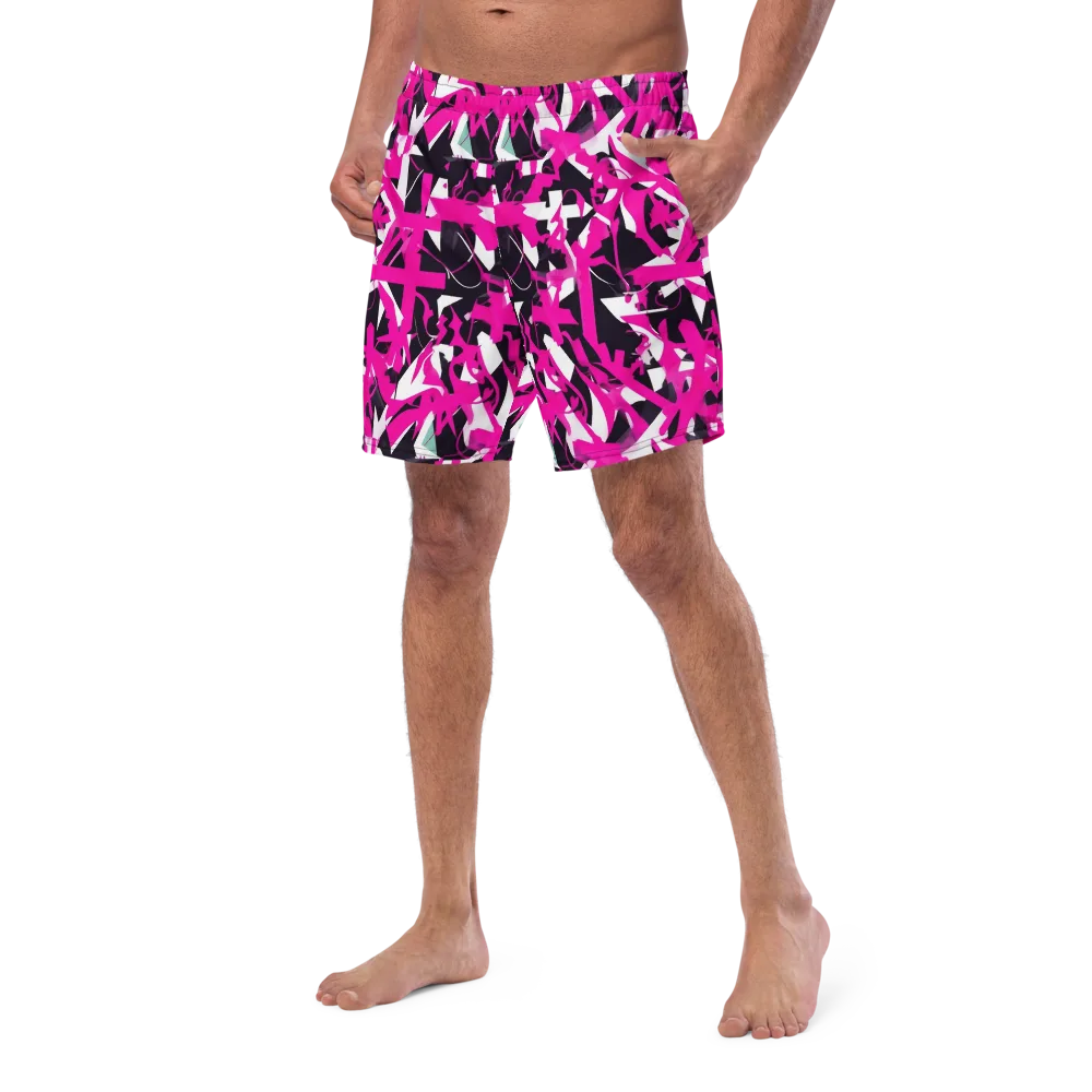 Hyperpop Geometry on Swim Trunks — Left Front