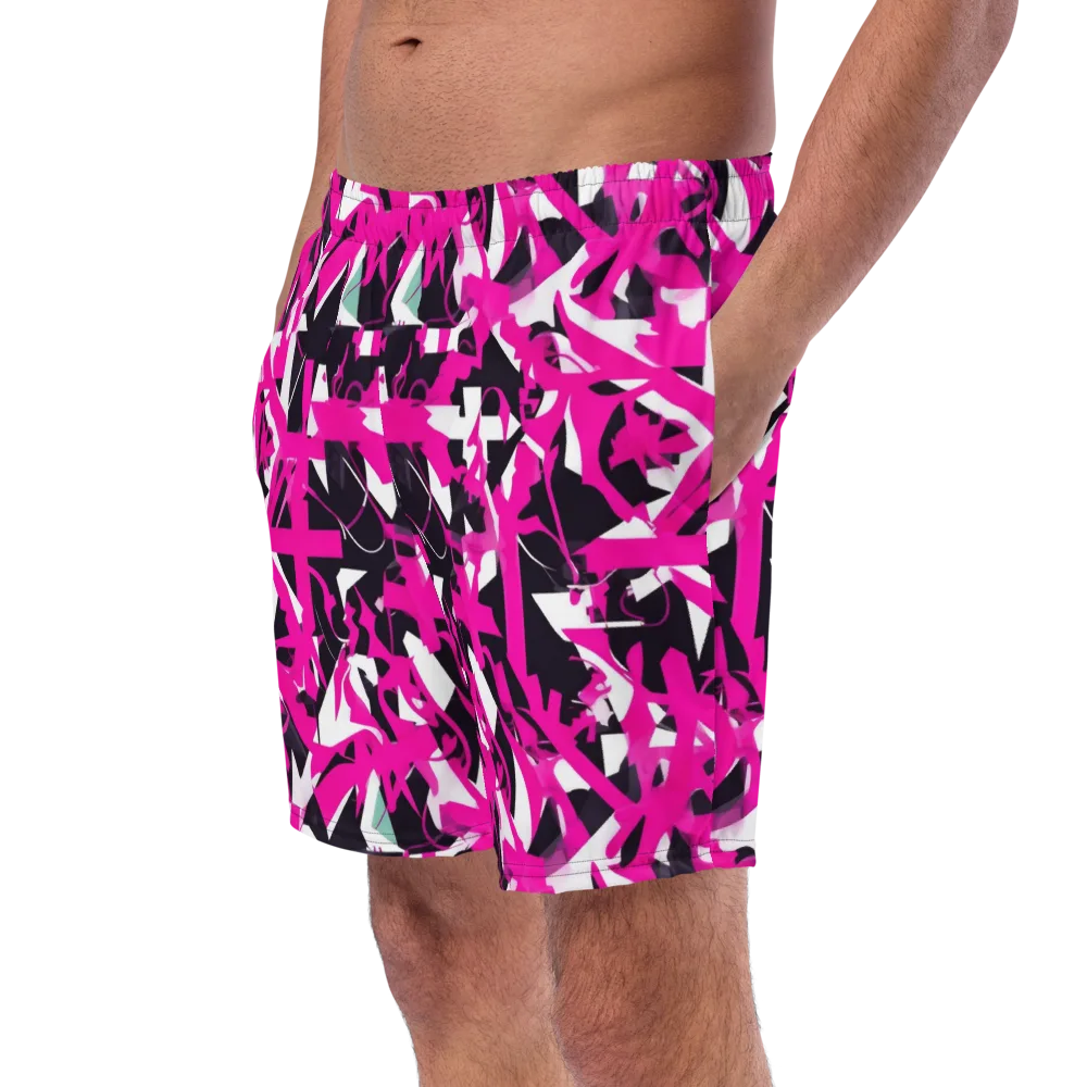 Hyperpop Geometry on Swim Trunks — Left Front