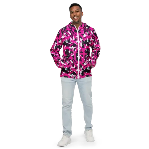 Hyperpop Geometry on a Men's Windbreaker