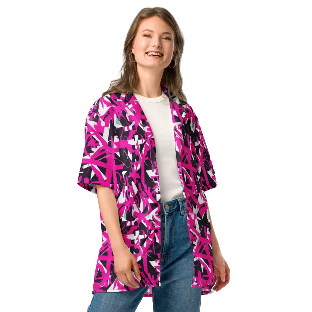 Hyperpop Geometry on Button Shirt — Front