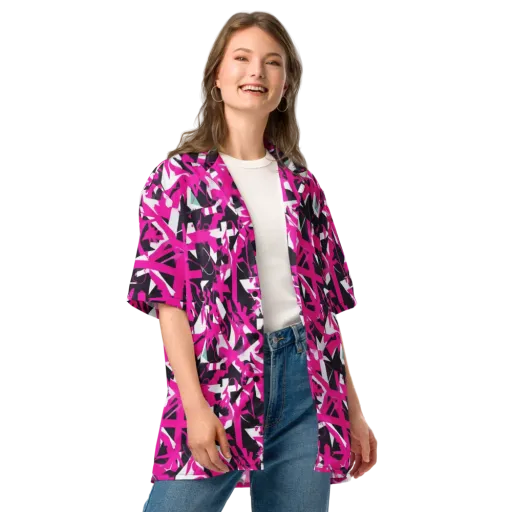 Hyperpop Geometry on a Button Shirt