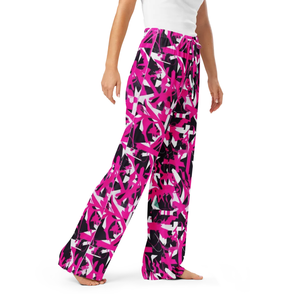 Hyperpop Geometry on Women's Pajama Pants — Right Front
